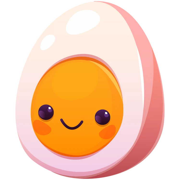 A smiling cartoon egg.